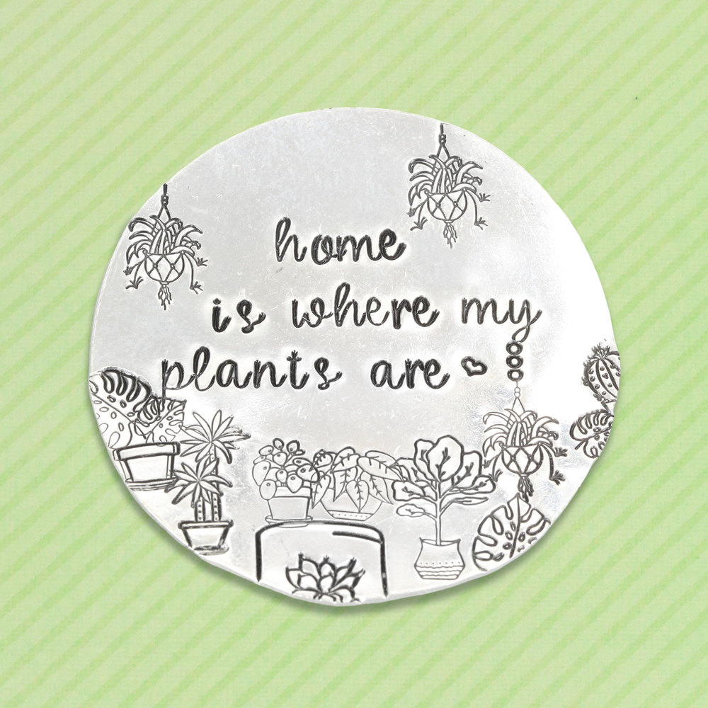 Metal Stamping Tools Pilea, Chinese Money Plant Metal Design Stamp, 8mm - Beaducation Original